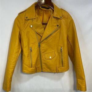 Chigg Basic Women’s Yellow Faux Leather Jacket